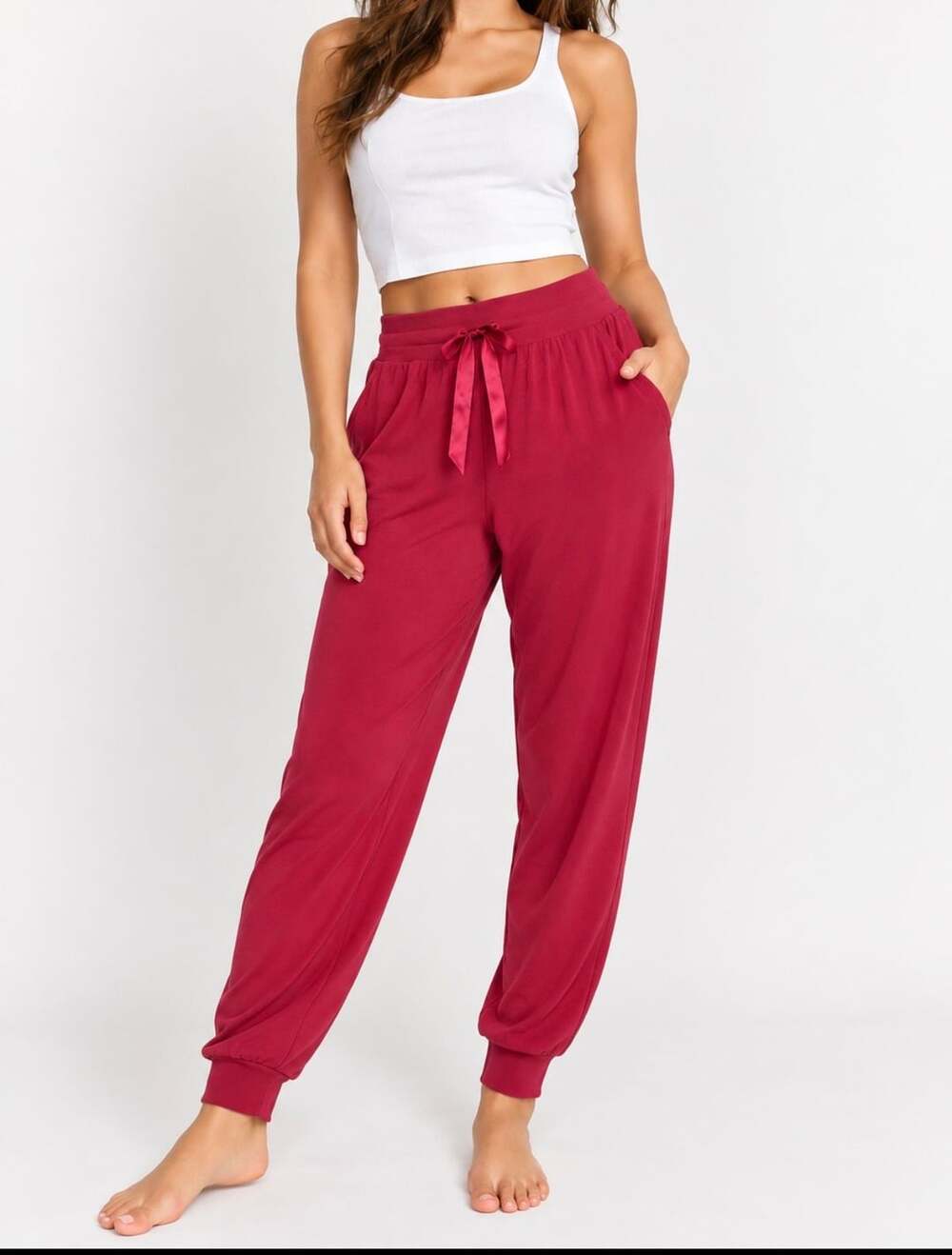 Victoria's Secret Luxe Knit Jogger Pants Size M Pink